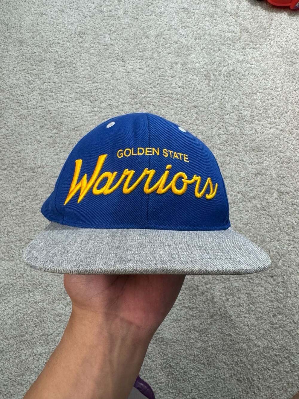 Royal Golden State Warriors NBA 90's Draft Day Snapback Hat,